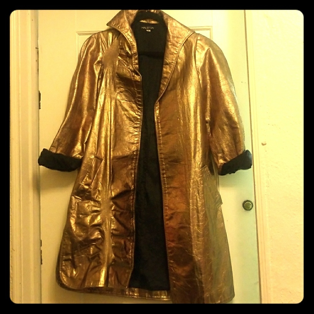 VINTAGE Copper Leather Coat